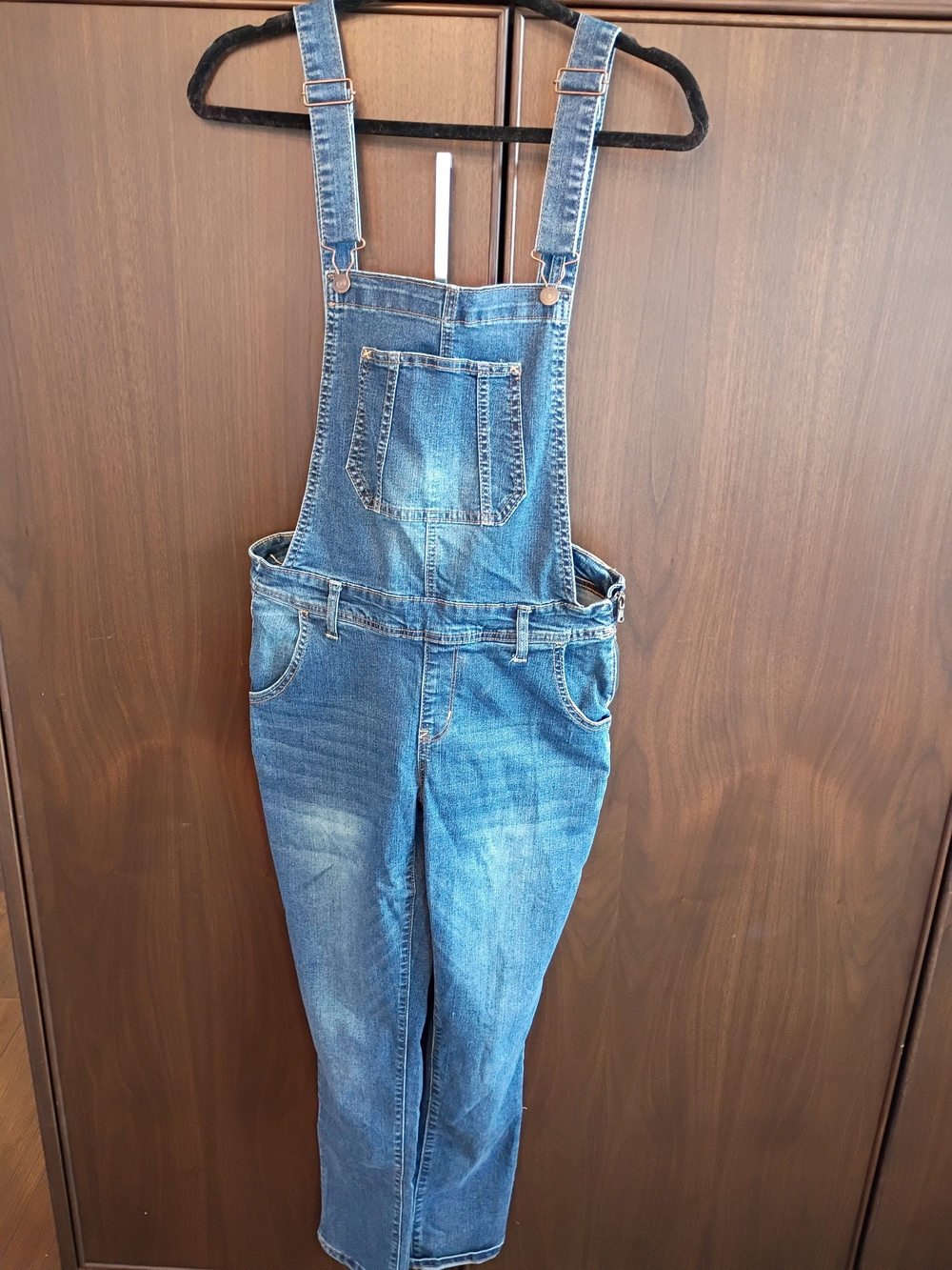Wallflower Medium Blue Denim Overalls with Bib Pocket